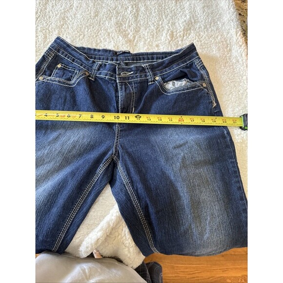 Roz & Ali Women's Mid Rise Carpi Jeans Size 12 Stretch Med Wash Blue - Picture 4 of 9